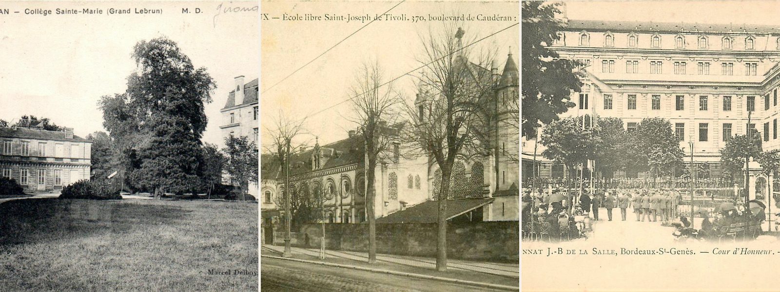 Grand Lebrun, Saint-Joseph de Tivoli et Saint-Genès sur des cartes postales anciennes